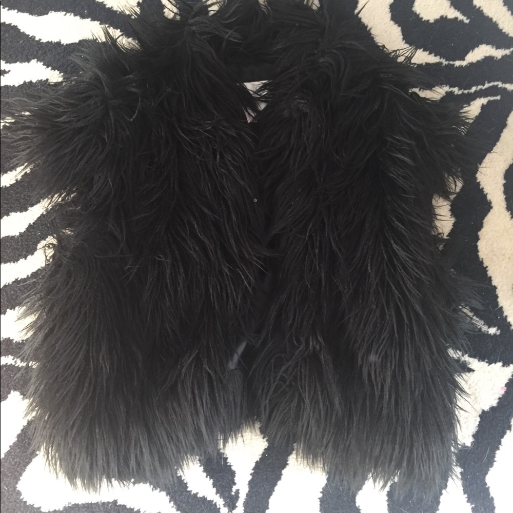 xhilaration Black faux fur vest.  Small
